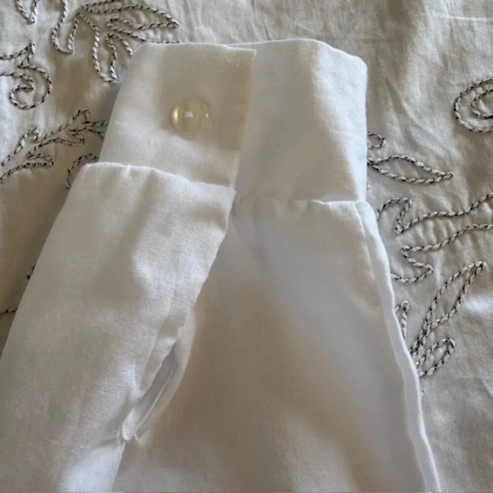 Blair Cat Print Fitted Boyfriend Shirt Woman’s Size Lg Black White Cats Cotton - Picture 12 of 12